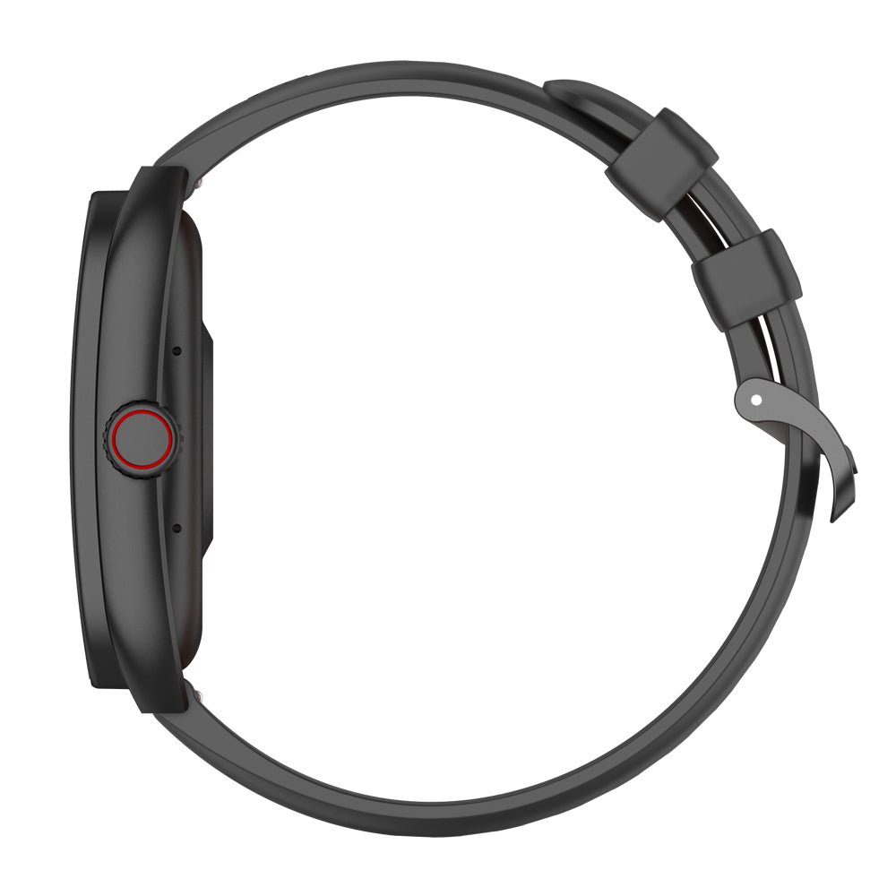 COLMI P86 AMOLED Smartwatch with a black band on a white background
