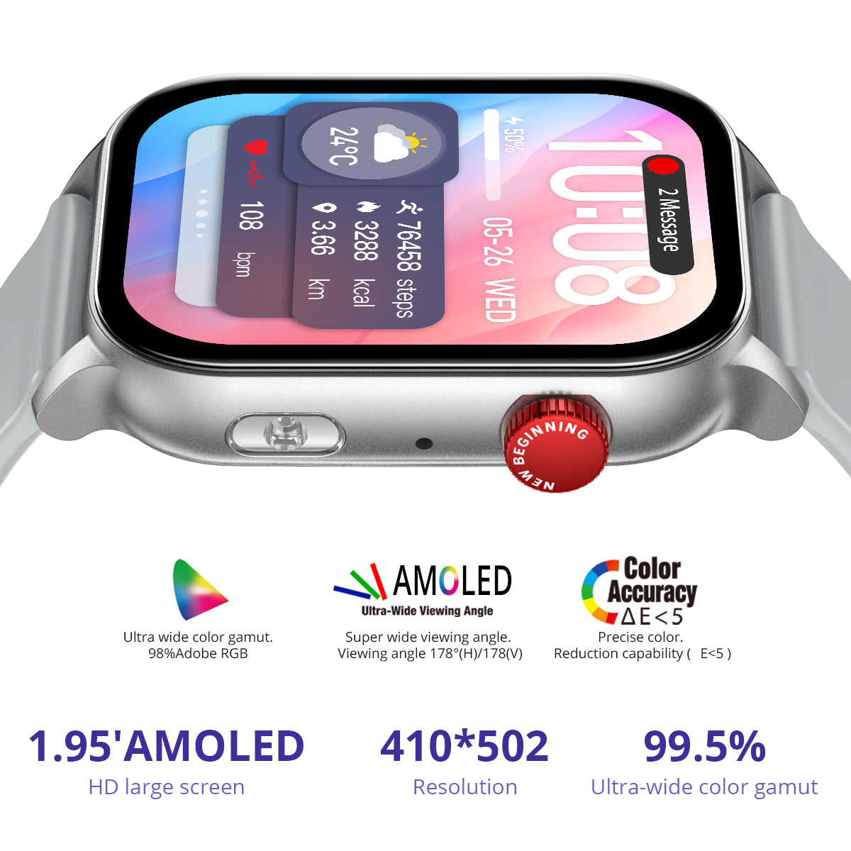 COLMI P78 smart watch HD Large Screen, All-in-One View